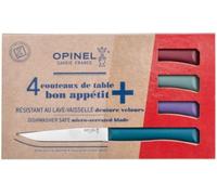 Opinel – Coffret 4 couteaux Bon Appétit+ Glam – Lame dentée inox – Bleu canard/Violet/Sauge/Grenat