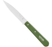Opinel - Couteau cranté à tomates 10 CM manche bois vert Kaki N°113 - OPINEL