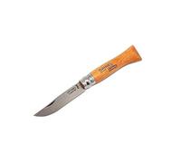 Opinel Couteau N°6, Acier au Carbone XC90, Facilité d'entretien, Résiste à la Corrosion, Manche en hêtre Vernis incolore, Lame de 8,5 cm, avec Bague de Double sécurité Virobloc