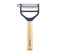 Opinel - Eplucheur T-DUO - Manche en Bois de Hêtre - Double Lame Inox - Epluche-Légumes, Préparation de Juliennes - Idéal pour Droitiers et Gauchers - Bleu