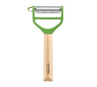 Opinel - Eplucheur T-DUO - Manche en Bois de Hêtre - Double Lame Inox - Epluche-Légumes, Préparation de Juliennes - Idéal pour Droitiers et Gauchers - Vert