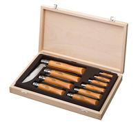 OPINEL - La Collection 10 Couteaux Carbone - Couteaux Collection OPINEL Carbone - Couteaux Pliants N°02 à N°12 - OPINEL Coffret en Chêne - Couteaux Acier au Carbone - Manche en Bois de Hêtre