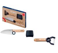 Opinel le Petit Chef : Set Couteau+Protège-doigts+Éplucheur pour Enfants (Noir)
