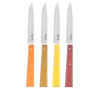 OPINEL Lot de 4 couteaux à steak non dentelés avec manches en bois - Agrumes