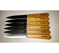 Opinel Lot de 6 Couteaux 102 Carbone Bois de hêtre