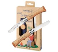 OPINEL Mon Premier Couteau pour Enfants - Personnalisé avec Gravure - Couteau de Sécurité à Lame Arrondie et Manche en Bois