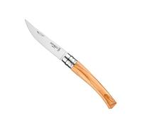 Opinel - N°08 Couteau de Poche Effilé - Lame Finition Poliglace 8 cm Inox, Manche Olivier, Usage Quotidien, Bague de Sécurité Virobloc - Fabrication Française
