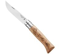 OPINEL N°08 Gravure Velo Hêtre - Mixte - Beige / Gris - taille Unique- modèle 2026