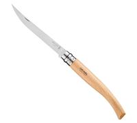 Opinel - N°12 Couteau de Cuisine Effilé - Lame Meulée Polie 12 cm Acier Inox, Manche Bois de Hêtre, Bague de Sécurité Virobloc - Fabrication Française