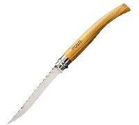 Opinel - N°12 Couteau de Cuisine Effilé - Lame Précise Finition Poliglace 12 cm Acier Inox, Manche Olivier, Bague de Sécurité Virobloc - Fabrication Française