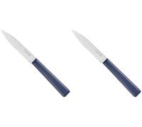 OPINEL - N°313 Couteau Cranté de Cuisine Les Essentiels - Lame Dentée Acier Inoxydable - Manche Polymère Robuste - Passe au Lave-Vaisselle - Léger - Bleu (Lot de 2)
