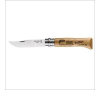 Opinel N° 8 Animalia Poisson - Manche 11 Cm Chene - Anneau De Securite Beige