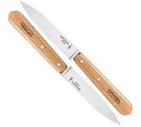 Opinel - Lot de 2 couteaux d'office N°112 - lame inox 10 cm, manche hêtre naturel
