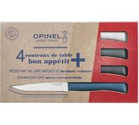 Opinel - Coffret 4 couteaux de table Bon Appétit Tempête - Lame inox dentée - Bleu canard