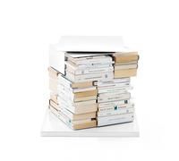 OPINION CIATTI bibliothèque PTOLOMEO X4 SHORT (Structure, étagères et fond blanc. - Structure et étagères en tôle base en acier inoxydable)