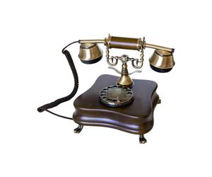 OPIS 1921 CABLE B - téléphone rétro en bois et metal avec cadran rotatif