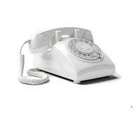 Opis 60s Cable - Téléphone Fixe Vintage à Cadran Rotatif & Cloche Mécanique BLANC
