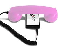 Opis 60s Micro - Combine Telephone Portable/Combiné Téléphone Rétro/Casque Audio en Forme combiné téléphonique pour Les Smartphones Android, Tablettes, Ordinateurs Portables, etc. (Rosa)