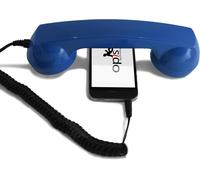 Opis 60S Micro - Combiné Telephone Portable/Écouteurs Filaire/Casque Audio En Forme Combiné Téléphonique Compatible Avec Iphone Avec Lightning (Adaptateur Inclus) (Bleu)