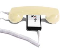 Opis 60S Micro - Combiné Telephone Portable/Écouteurs Filaire/Casque Audio En Forme Combiné Téléphonique Compatible Avec Iphone Avec Lightning (Adaptateur Inclus) (Beige)