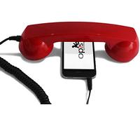 OPIS 60s Micro Hear: Combiné Rétro pour Utilisation avec téléphone Mobile et Appareil auditif (Rouge)
