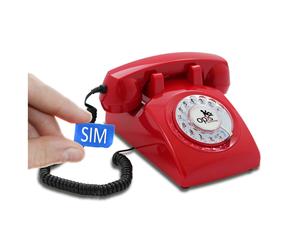 Opis 60s Mobile: telephone vintage fixe gsm 2G rétro avec cadran rotatif