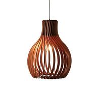 Opis PL2 - Lampe (Ø28cm) suspension en bois marron composée de pièces élégantes et incurvées
