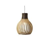 Opis PL2 - Lampe (Ø28cm) suspension en bois marron composée de pièces élégantes et incurvées