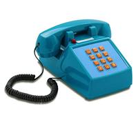 Opis PushMeFon Cable: Téléphone Fixe Vintage rétro à Touches, idéal pour Une décoration Murale ou Un Usage coloré Bleu Clair