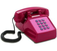 Opis Pushmefon Cable: Téléphone Fixe Vintage Rétro À Touches, Idéal Pour Une Décoration Murale Ou Un Usage Coloré Violet-Rose
