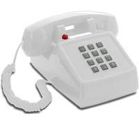 Opis Pushmefon Cable: Téléphone Fixe Vintage Rétro À Touches, Idéal Pour Une Décoration Murale Ou Un Usage Coloré Blanc