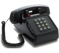 Opis Pushmefon Cable: Téléphone Fixe Vintage Rétro À Touches, Idéal Pour Une Décoration Murale Ou Un Usage Coloré Noir