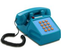 Opis Pushmefon Cable: Téléphone Fixe Vintage Rétro À Touches, Idéal Pour Une Décoration Murale Ou Un Usage Coloré Bleu Clair