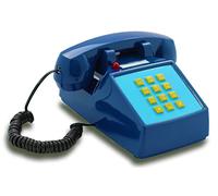 Opis PushMeFon Cable : Téléphone Fixe Vintage/Telephone Filaire/Telephone Fixe Compatible Box/Telephone Retro/Telephone Fixe Vintage/Téléphone Ancien/Telephone Vintage Bleu Oscure