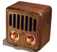 Opis Radio 2 - Petite Radio Portable Rechargeable, dotée de FM et Bluetooth, idéale pour la Maison et Le Chantier, au Style d'un Ancien Poste Radio en Bois (Merisier)