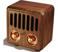 Opis Radio 2¿Petite Radio Portable Rechargeable,Dotée De Fm Et Bluetooth,Idéale Pour La Maison Et Le Chantier,Au Style D'Un Ancien Poste Radio En Bois (Merisier)
