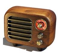 Opis Radio 3 - Petite Radio Portable Rechargeable, dotée de FM et Bluetooth, idéale pour la Maison et Le Chantier, au Style d'un Ancien Poste Radio en Bois (Merisier)