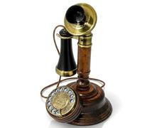 Opis Technology 1921 Cable Modèle C Téléphone Chandelier Vintage en Bois | Cadran rotatif et touches */# discrètes. Véritable cloche en métal, allure ancienne, combiné filaire.
