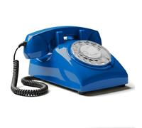 Opis Technology 60s Cable Téléphone Fixe à Cadran Rotatif, Bleu