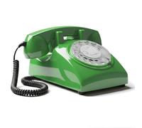 Opis Technology 60s Cable Téléphone Fixe à Cadran Rotatif, Vert