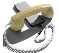 Opis Technology 60s Micro - Combiné Téléphone Portable Rétro Lightning (MFi) pour iPhone - Compatible iPhone 7 à 14 - Adaptateur Inclus (Beige)