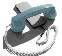 Opis Technology 60s Micro - Combiné Téléphone Portable Rétro Lightning (MFi) pour iPhone - Compatible iPhone 7 à 14 - Adaptateur Inclus (Azure)