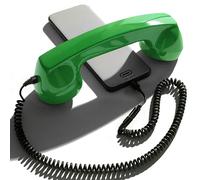 Opis Technology 60s Micro - Combiné Téléphone Portable Rétro pour Smartphone (USB-C + Jack 3,5 mm) - Compatible iPhone 15+, Android, PC - Adaptateur Inclus (Vert)