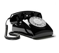 Opis Technology 60s Mobile 4G Téléphone Rétro à Cadran Rotatif, Noir | Vraie cloche en métal et style des années 60. Carte SIM VoLTE débloquée, sans box ni ligne fixe, USB-C.