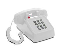 Opis Technology PushMeFon Cable Téléphone Fixe Rétro à Touches, Blanc | Grandes touches et véritable cloche mécanique. Se pose ou se fixe au mur, coloris vifs, allure vintage.