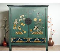 OPIUM OUTLET armoire asiatique haut-commode sideboard armoire de mariage meuble chinois oriental vintage shabby-chic peint à la main.