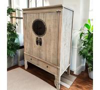 Opium Outlet armoire de mariage chinoise armoire à vêtements asiatique Chine commode meubles vintage shabby oriental naturel brun en bois