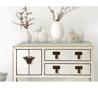 OPIUM OUTLET Commode buffet bas - Meuble de mariage chinois asiatique oriental - Meuble vintage entièrement monté (beige)