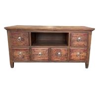 OPIUM OUTLET Commode chinoise Asia - Buffet bas - Armoire orientale - Meuble asiatique vintage - Marron - Pièce unique - Entièrement montée