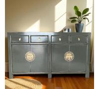 Buffet Commode Armoire Buffet Meubles asiatiques en bois gris foncé chinois asiatique oriental style vintage entièrement monté